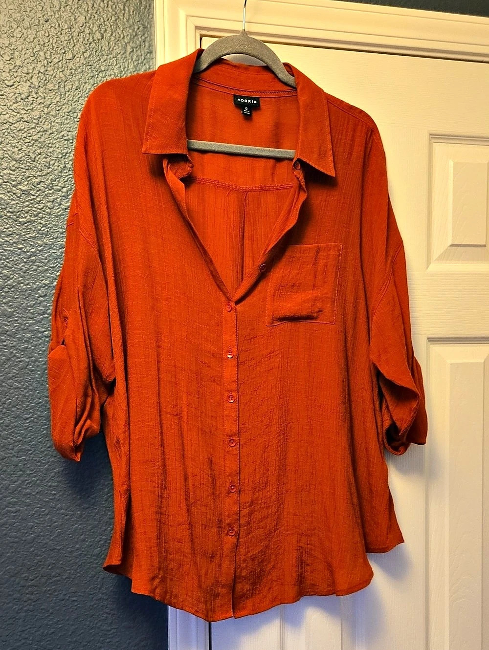 Torrid Cotton Gauze Drop Shoulder Button Down Shirt